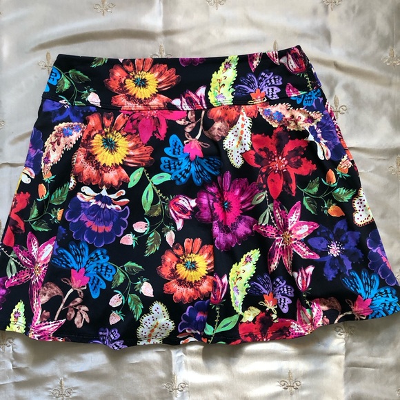 Colorful Floral Mini Skirt - Picture 2 of 3